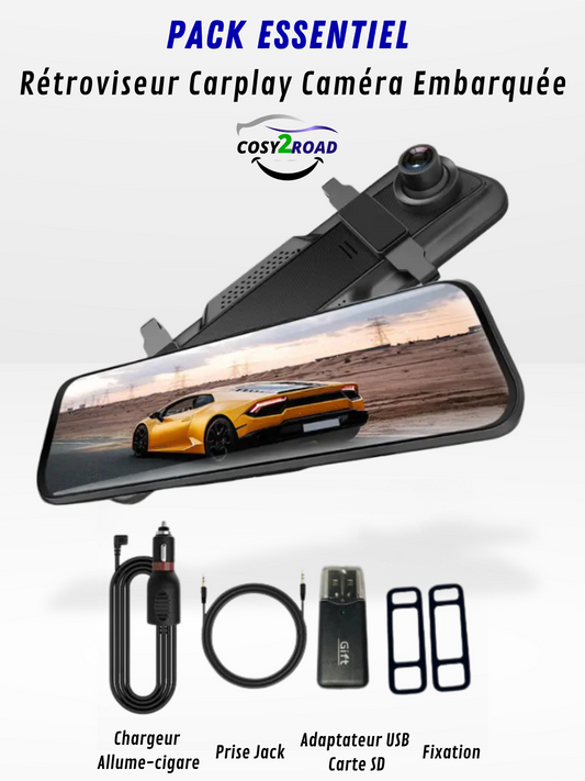 Rétroviseur Caméra 4k Avant/Arrière| CarPlay & DashCam®
